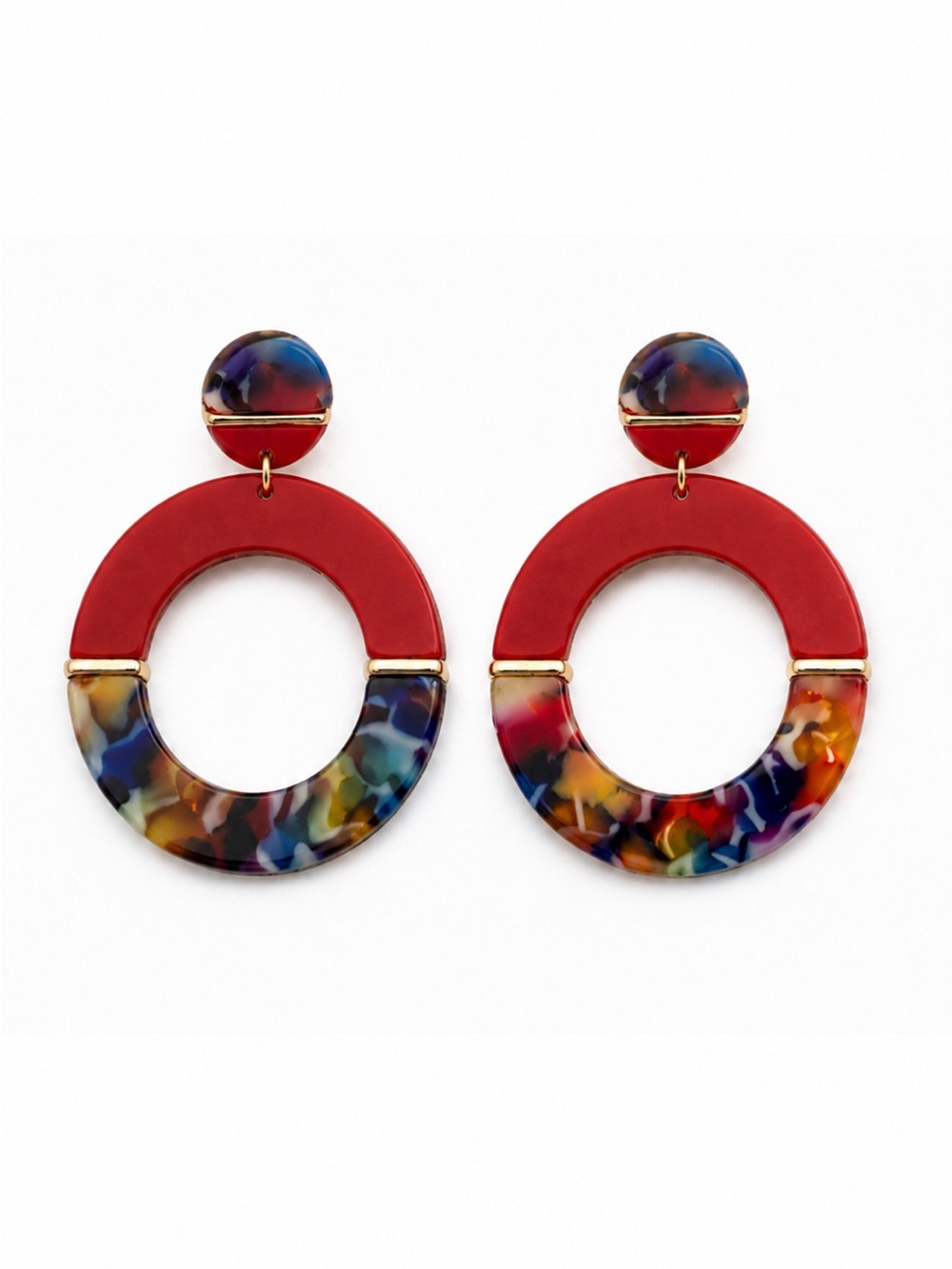 Color Pop Resin Hoop Statement Earrings